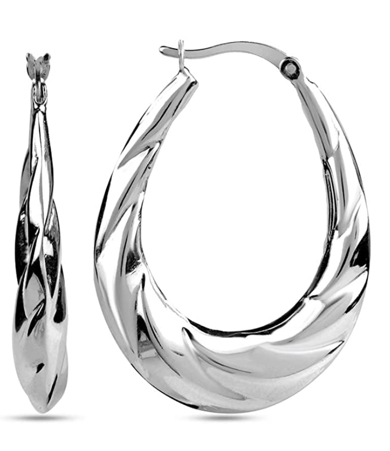 LeCalla Sterling Silver Hoop Earrings (Photo via Amazon)