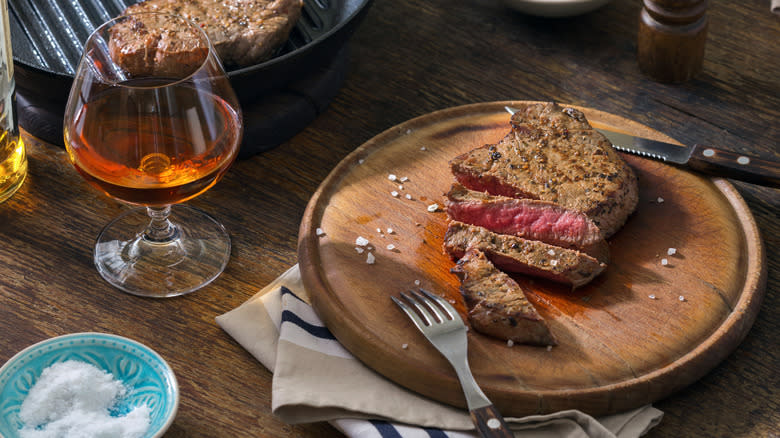 Steak and whiskey