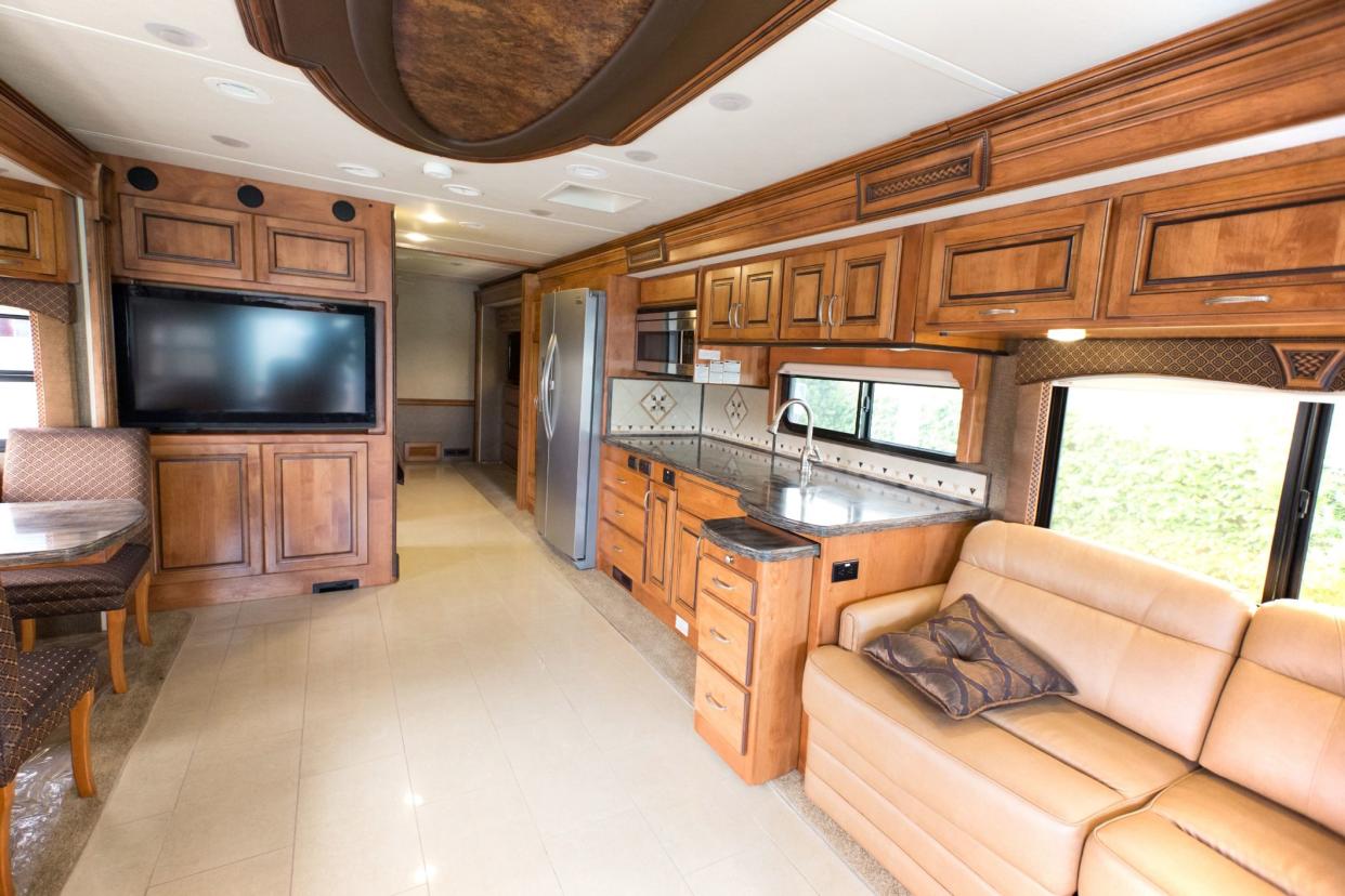 spacious rv interior with sofa