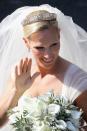 <p>This tiara was a wedding gift to the Queen from her mother-in-law, Princess Alice of Greece and Denmark. The Queen gave it to her daughter Princess Anne in 1972, who wore the tiara in her engagement photos with Captain Mark Phillips. It was also worn by Princess Anne's daughter, Zara Tindall, on her wedding day in 2011.</p>