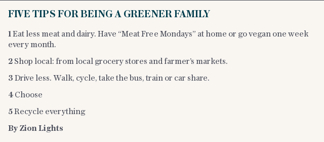 FIVE TIPS FOR BEING A GREENER FAMILY