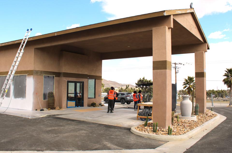 - Soon to be completed lobby entrance to the Field Station Joshua Tree, as seen on March 7, 2024.