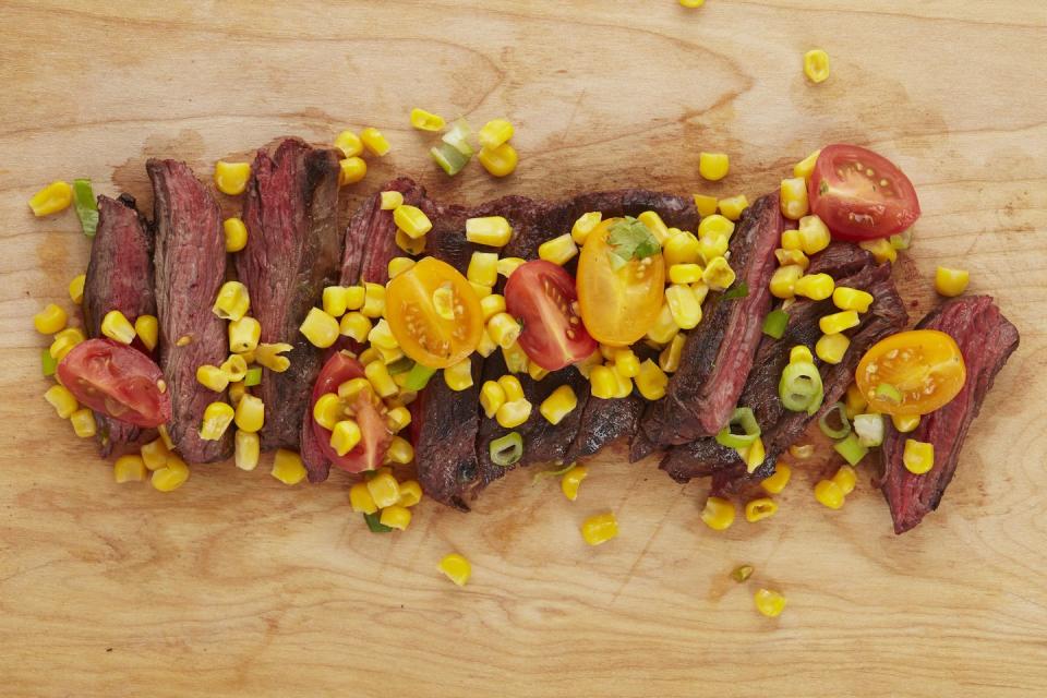 Grilled Skirt Steak with Corn-Tomato Salsa