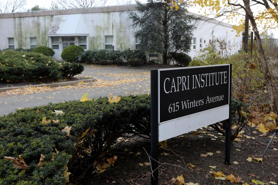 This building, located at 615 Winters Ave. in Paramus, used to house the Capri Institute. A sign stating that office space will be available at this location is also displayed nearby, as seen Thursday, Dec. 9, 2021.