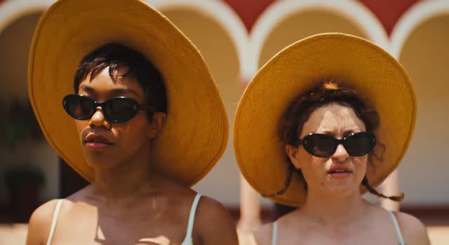 Naomi Ackie and Alia Shawkat in "Blink Twice"