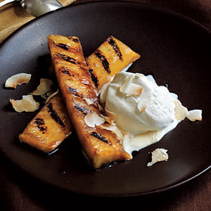 Rum-Spiked Grilled Pineapple with Toasted Coconut