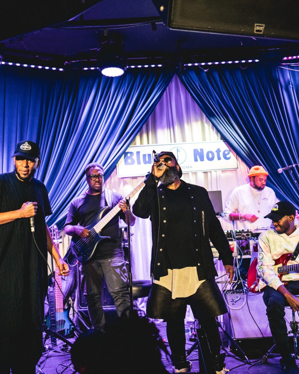 Yasiin Bey, Derrick Hodge, Black Thought, Jahi Sundance and Isaiah Sharkey are in concert at the Blue Note Jazz Club. (Photo provided by Shore Fire Media)
