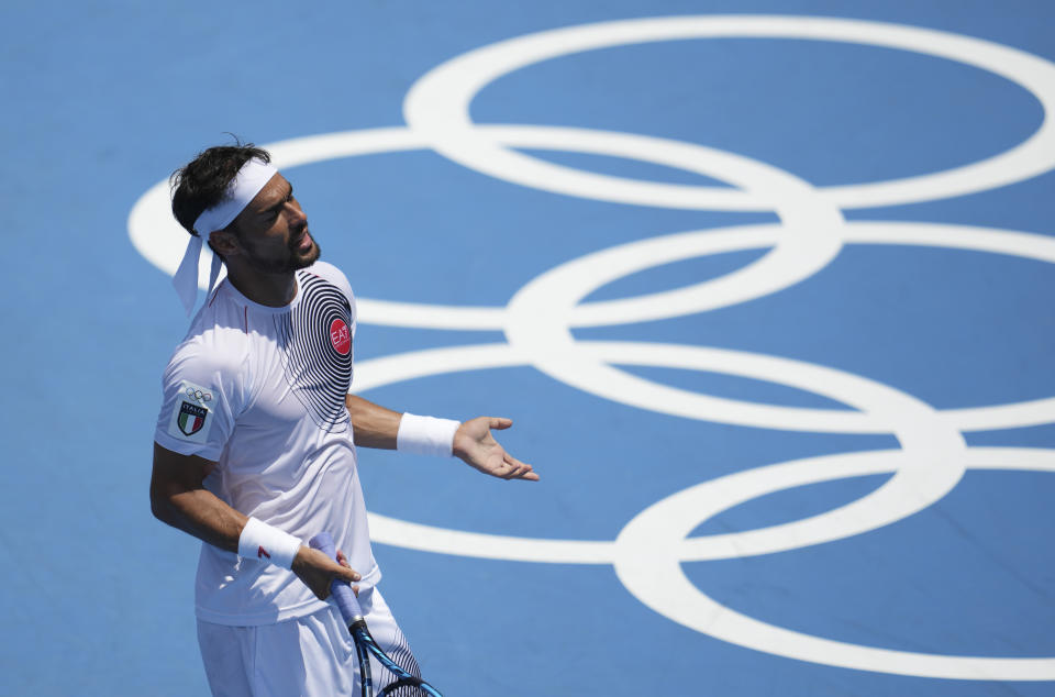 Fabio Fognini schied gegen Daniil Medvedev aus (Bild: Stringer/Anadolu Agency via Getty Images)