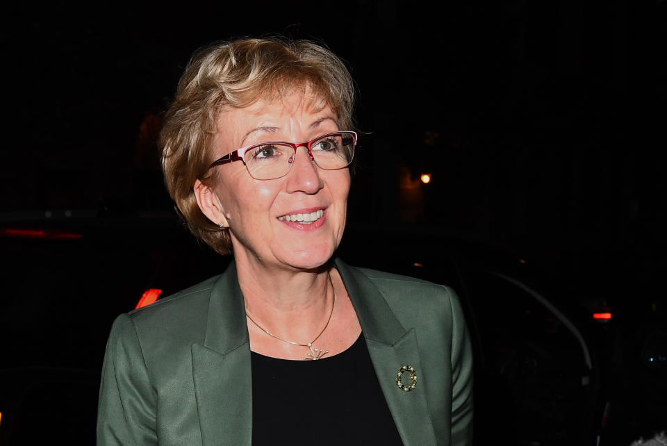 Andrea Leadsom arrives at her home in London, she has resigned, saying in a letter to Theresa May "I no longer believe that our approach will deliver on the referendum result".