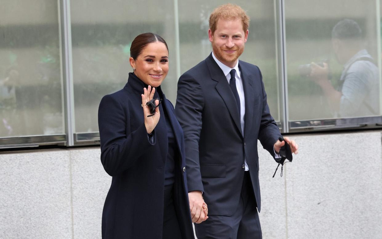 The Duke And Duchess Of Sussex visit the One World Observatory in New York - WireImage 