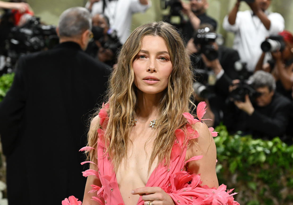 Jessica Biel on the red carpet at the Met Gala.