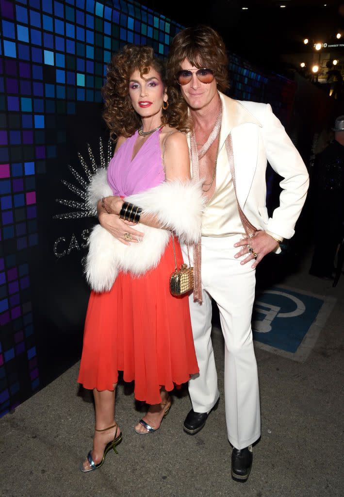 Cindy Crawford and Rande Gerber in '70s Costumes