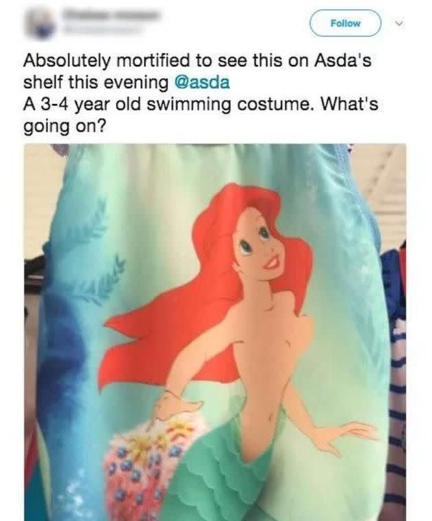 Angry Chelsee posted this tweet of the offending swimsuit. Photo: Twitter
