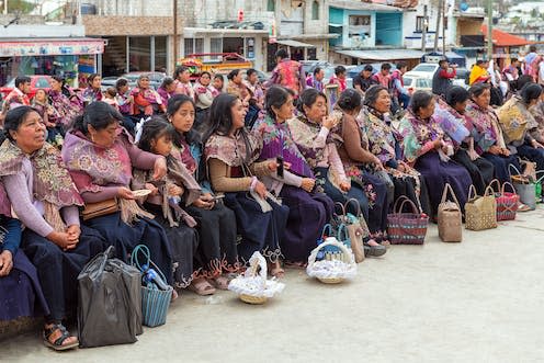 <span class="caption">Tzeltal Maya women attend a mass wedding celebration in Zinacantan, Mexico, in March 2023.</span> <span class="attribution"><a class="link " href="https://www.shutterstock.com/image-photo/zinacantan-mexico-march-12-2023-mexican-2284208649" rel="nofollow noopener" target="_blank" data-ylk="slk:SL-Photography/Shutterstock;elm:context_link;itc:0;sec:content-canvas">SL-Photography/Shutterstock</a></span>