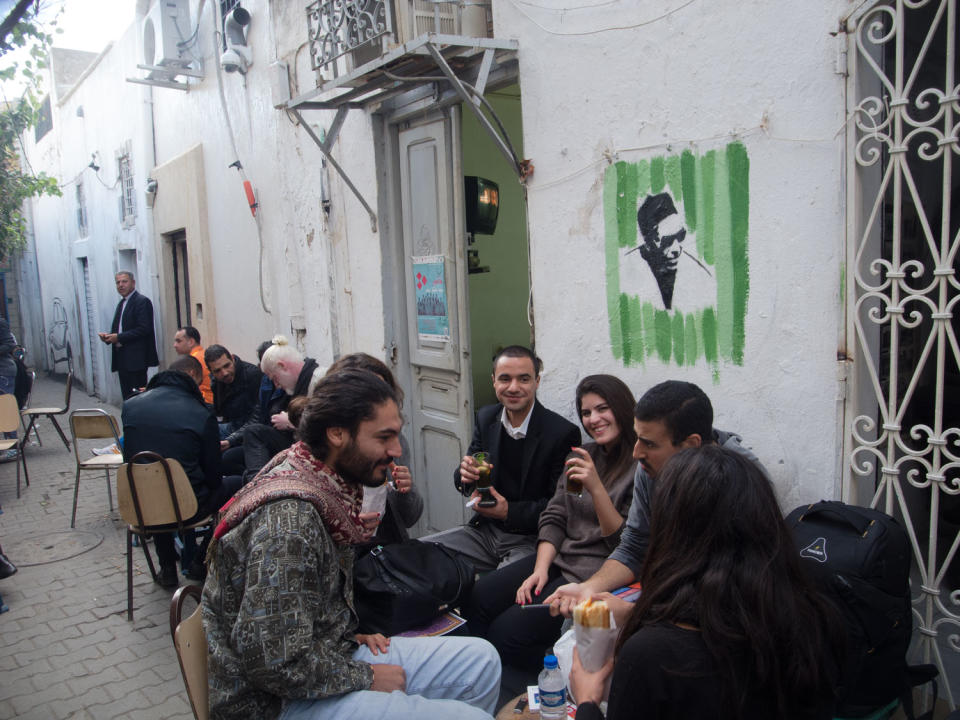 tunisia tunis drinking tea naguib mahfouz