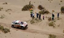 Dakar Rally - 2017 Paraguay-Bolivia-Argentina Dakar rally - 39th Dakar Edition - Fifth stage from Tupiza to Oruro, Bolivia 06/01/17. Cyril Despres of France drives his Peugeot with his copilot David Costera. REUTERS/Ricardo Moraes