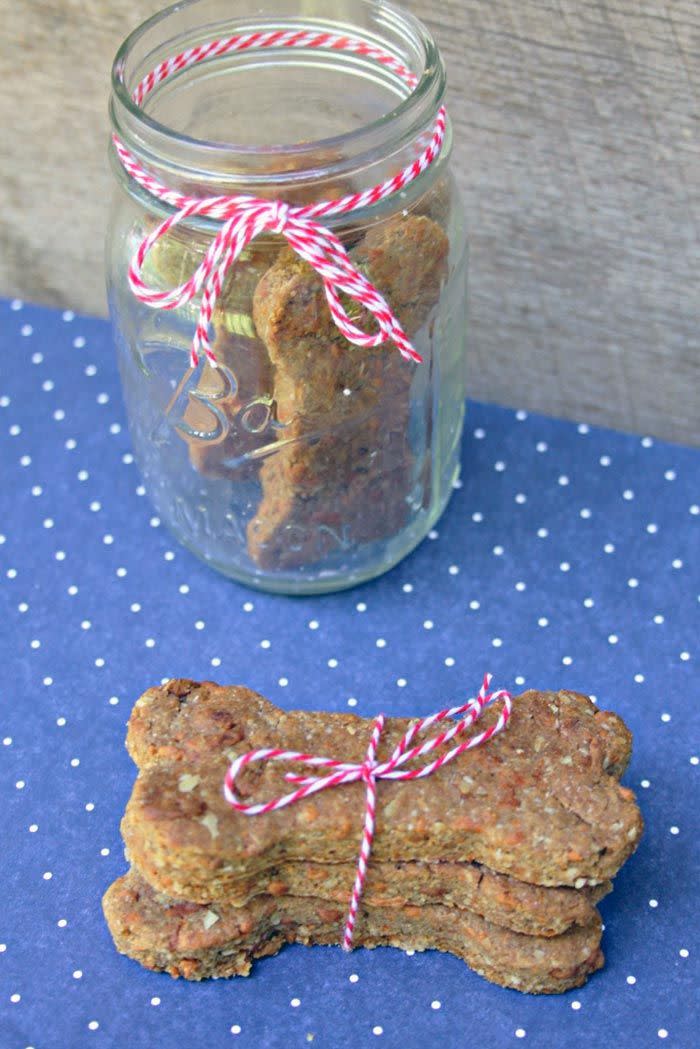 homemade dog treats, peanut butter oatmeal dog treats, sunny day family