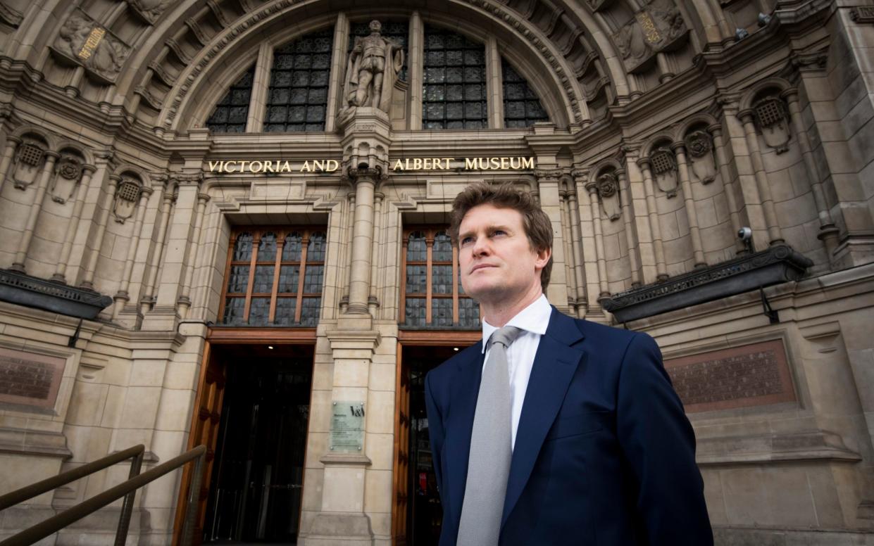 Tristram Hunt at the V&A on his first day as Director. - Geoff Pugh for the Telegraph