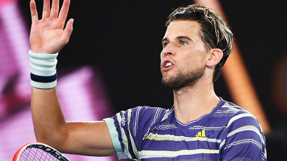 Dominic Thiem says the US Open will mean less thanks to several big names being reluctant to travel to America amid the coronavirus pandemic. (Photo by WILLIAM WEST/AFP via Getty Images)