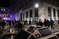 Greenpeace activists deliver solar panels to BP's Headquarters in St James' Square, in London