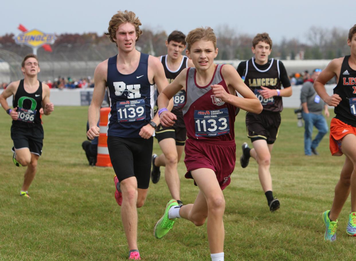Cullen Decker (1133) of Union City competes in the state cross country meet Saturday, Nov. 4, 2023 at Michigan International Speedway.