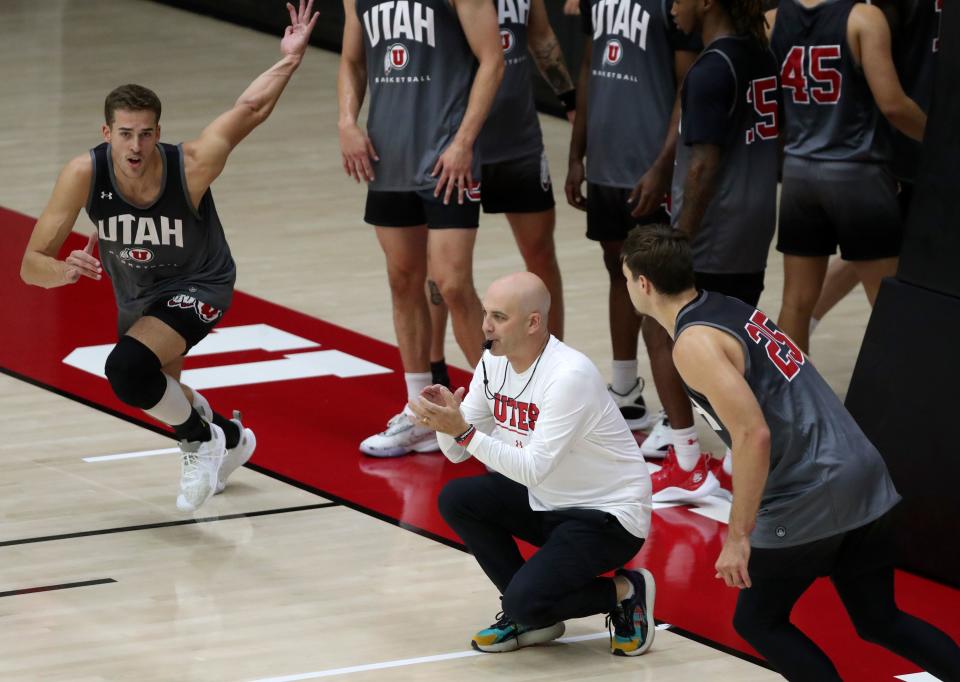 University of Utah head basketball coach Craig Smith runs practice at the Jon M. and Karen Huntsman Basketball Facility in Salt Lake City on Tuesday, Sept. 26, 2023. | Kristin Murphy, Deseret News