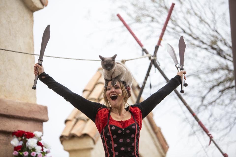 Melissa Arleth of Cirque du Sewer will perform on the first three weekends of the Brevard Renaissance Fair.