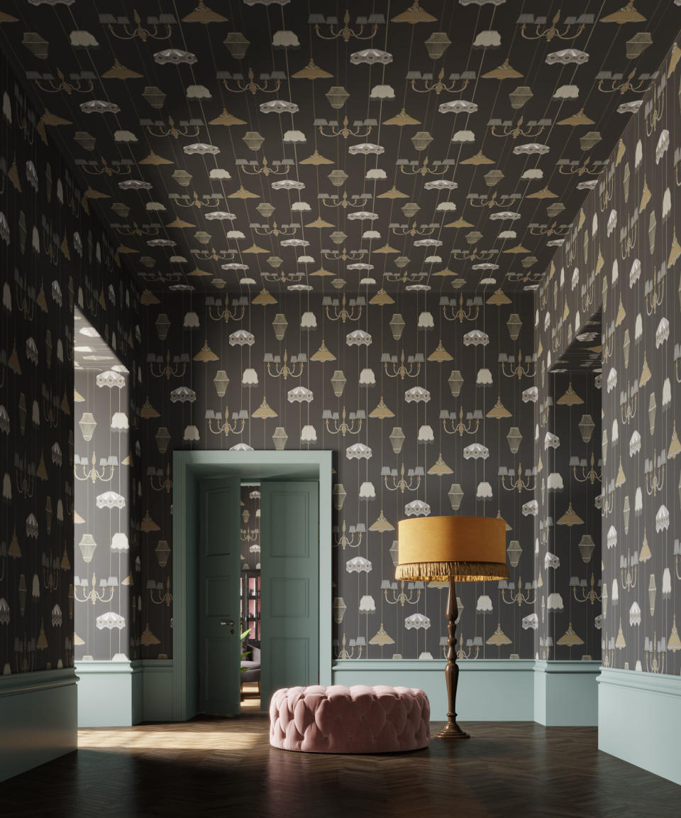 6. Wallpaper your ceiling