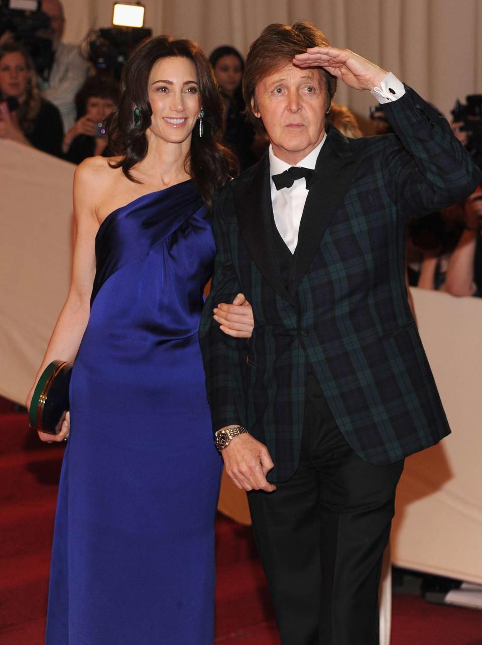 Nancy Shevell and Paul McCartney attends the "Alexander McQueen: Savage Beauty" Costume Institute Gala at The Metropolitan Museum of Art on May 2, 2011 in New York City.