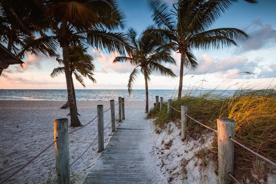 Boardwalk leading to the beach, Key West, Florida