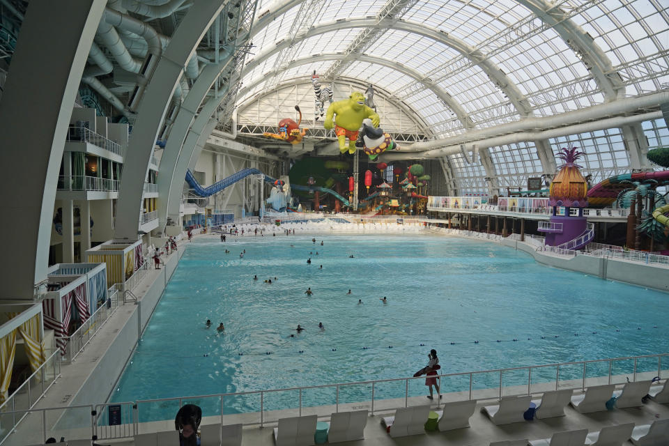 The DreamWorks Water Park is seen at the American Dream mall in East Rutherford, N.J., Wednesday, Sept. 15, 2021. If you build it during a pandemic, will they still come? American Dream put that to the test when it opened the new luxury shopping wing of its megamall in September. The new wing comes as the world grapples with the highly contagious delta variant of the coronavirus, which continues to threaten life — and business — from returning to normal. (AP Photo/Seth Wenig)