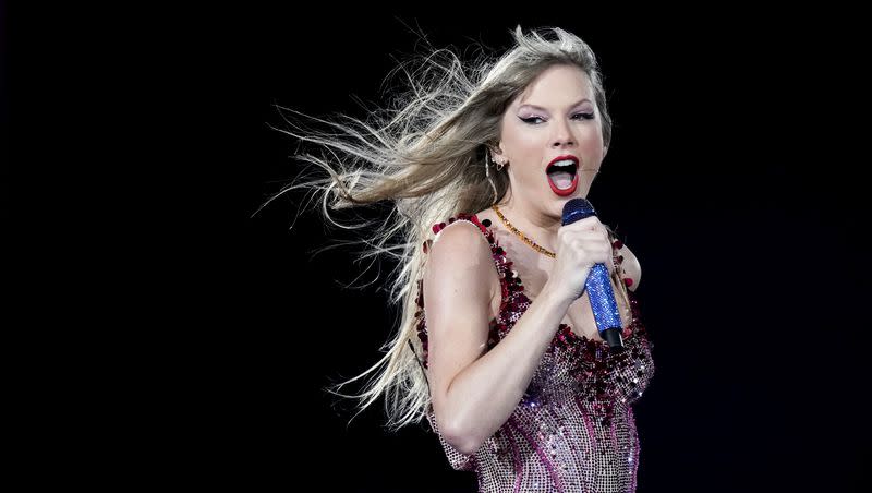 Taylor Swift performs at the Monumental stadium during her Eras Tour concert in Buenos Aires, Argentina, on Nov. 9, 2023.