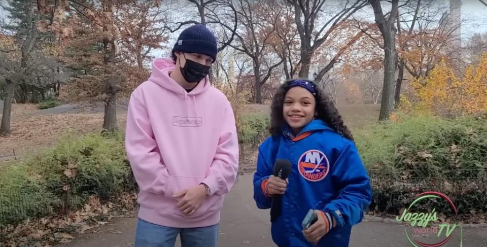 Jazzy caught a masked Tom Holland in Central Park while he was out for a walk in 2021.