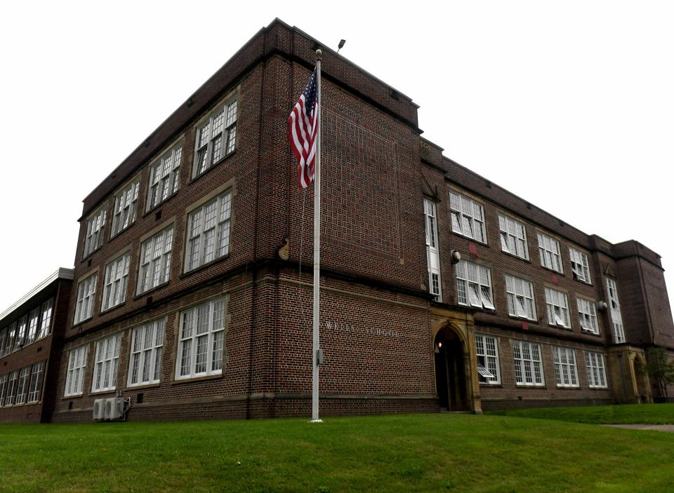 The former Wells Elementary School has been renovated into a 300-person event center with 12,000 square feet of entertainment areas and guest rooms. The building was photographed Wednesday, Aug. 16, 2023.