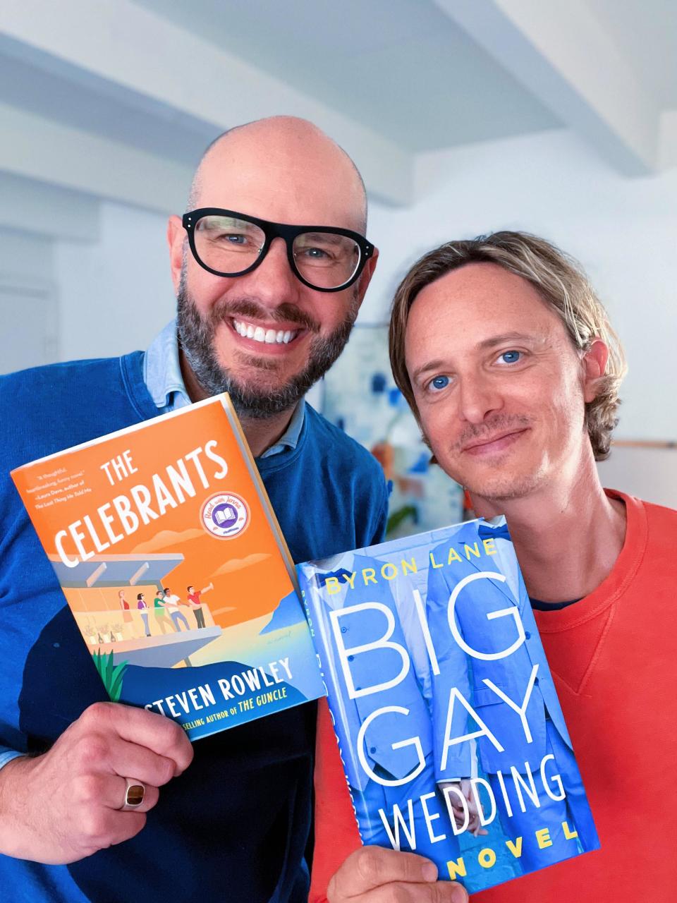 Steven Rowley and Bryon Lane with their books (Courtesy Steven Rowley and Byron Lane)