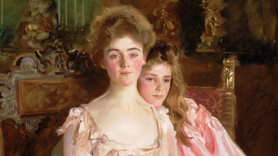 From left to right, Gretchen and her daughter Rachel Warren posed for Sargent in 1903. Rachel was styled in a scrap of pink fabric which Sargent manipulated on canvas to become a dress. - Courtesy Museum of Fine Arts, Boston/Tate Britain