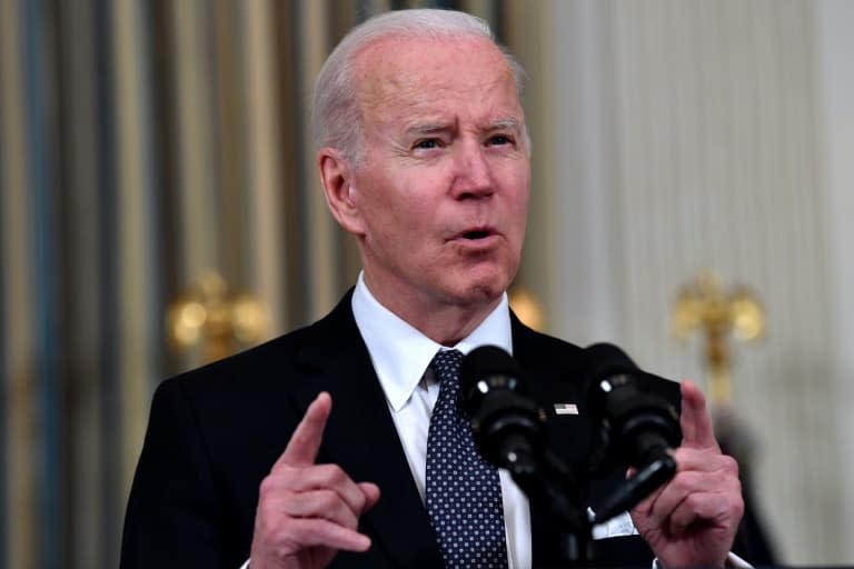 Le président Joe Biden a dévoilé le 28 mars 2022 sa proposition de budget 2023 depuis la Maison Blanche.  - Nicholas Kamm © 2019 AFP