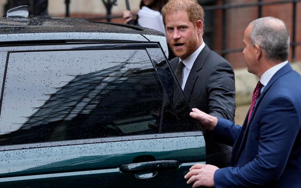 Prince Harry leaving the High Court in March earlier this year
