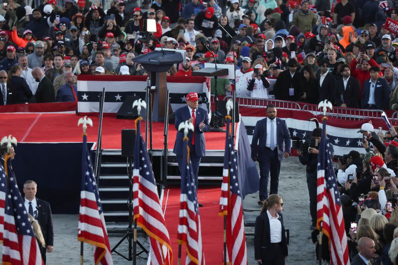 Campaign rally for former U.S. President and Republican presidential candidate Trump, in Wildwood