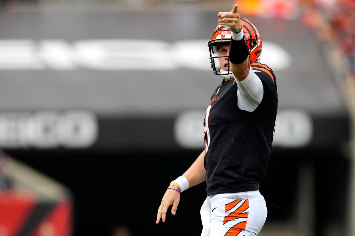 Cincinnati Bengals quarterback Joe Burrow during the team's Week 1 game against the Pittsburgh Steelers. Burrow has partnered with Guinness Gives Back.