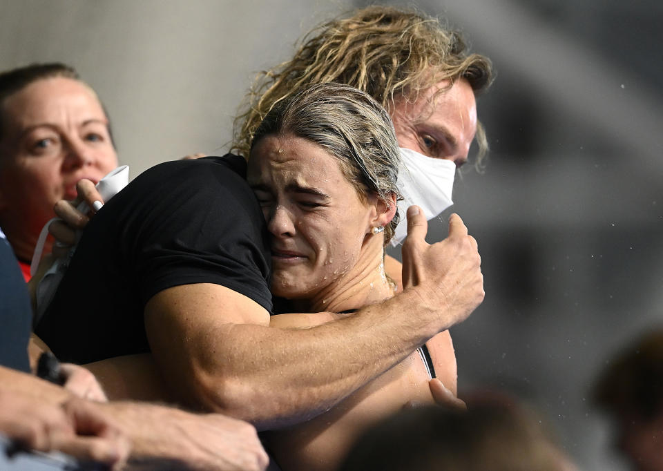 Shayna Jack, pictured here after finishing second in the 100m freestyle final at the Australian Swimming Championships.