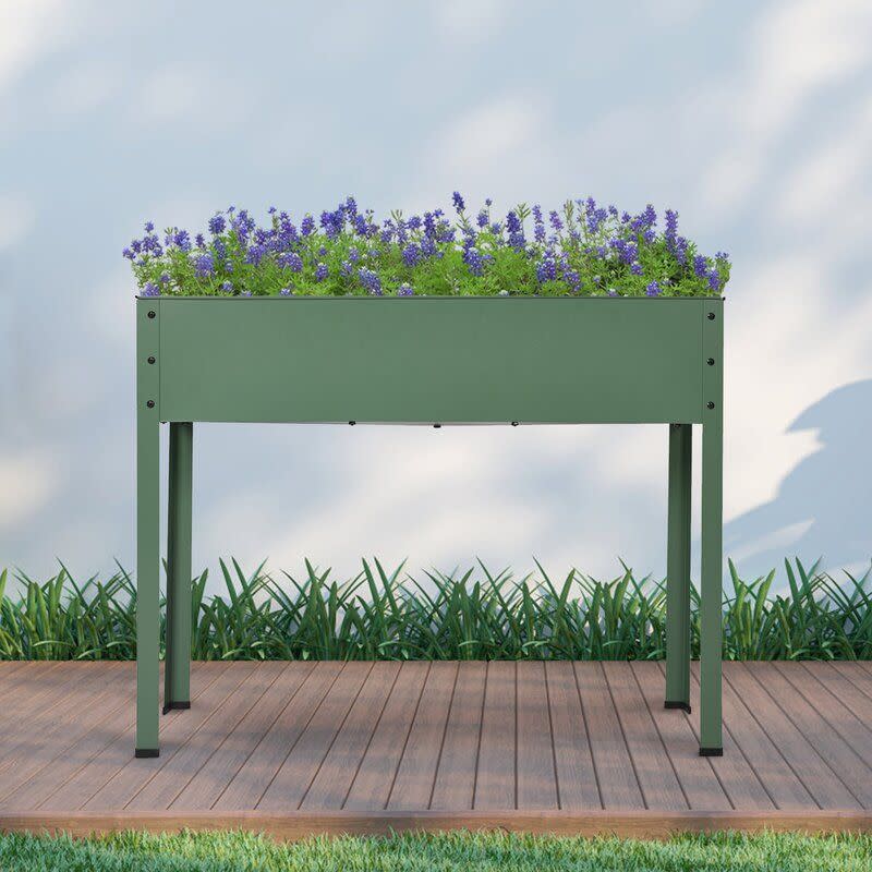 6) Boren Metal Elevated Planter