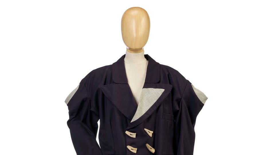 A two-piece navy blue ensemble from her early "Witches" collection from Autumn/Winter 1983-1984 will be up for sale. - Courtesy Christie's