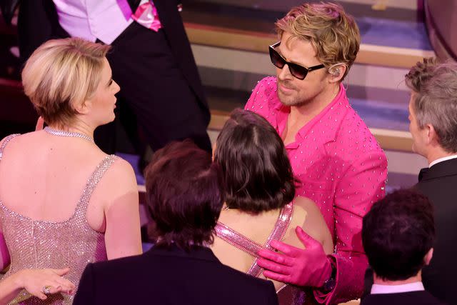 <p>Kevin Winter/Getty</p> Ryan Gosling and Greta Gerwig during the 'I'm Just Ken' performance at the 2024 Oscars