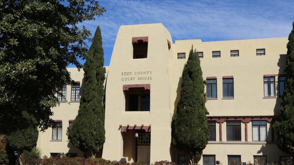 The iconic Eddy County Court House sits in the heart of Carlsbad.