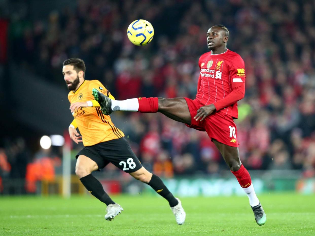 Sadio Mane of Liverpool controls the ball: Getty Images