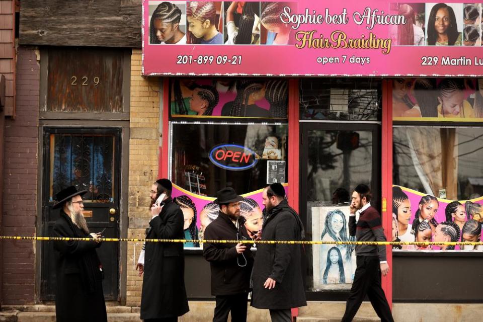 Nearby the scene of the JC Kosher Supermarket shooting. Jewish leaders have labeled it a hate crime.