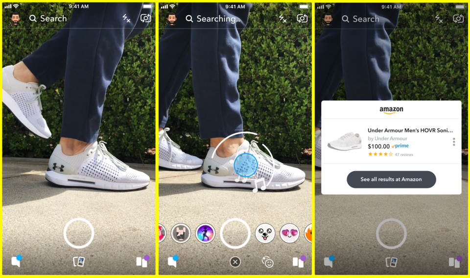 Snapchat will soon let you use its camera to shop for products on Amazon,