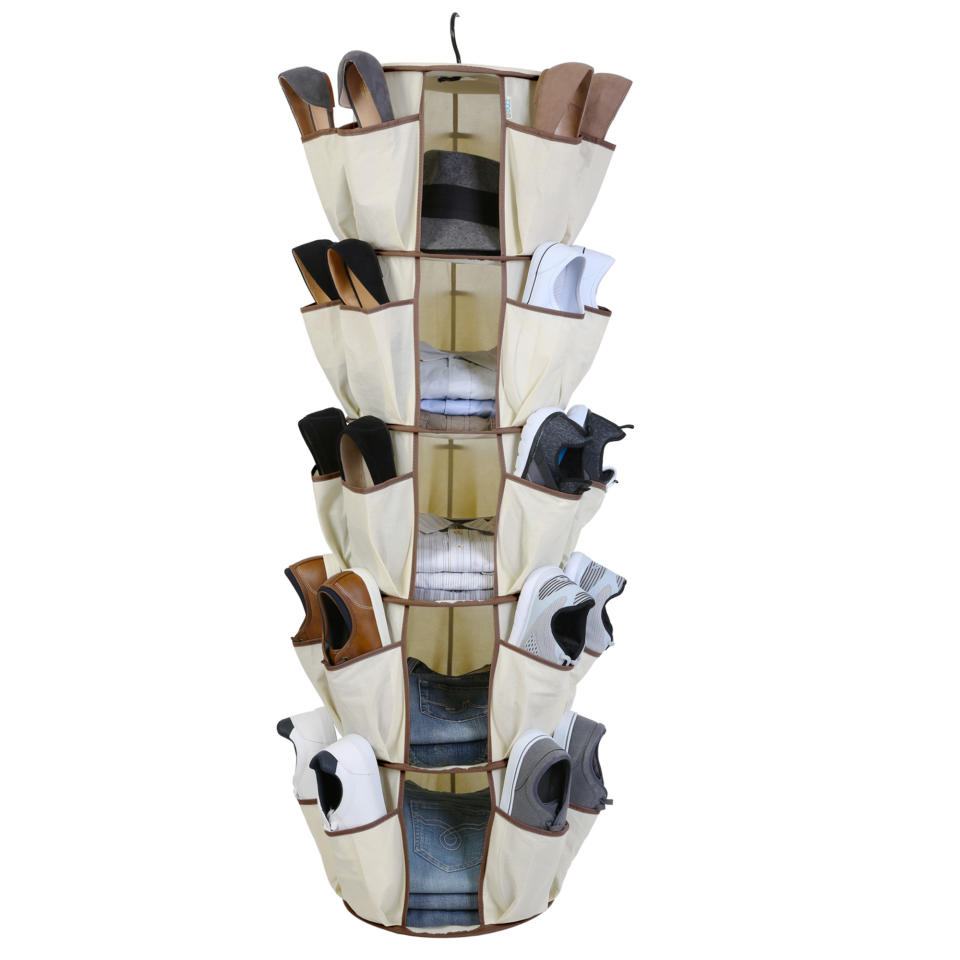 Dazzle Smart Carousel Shoe Organizer With 5 Tiers and 40 Pockets. (Photo: Walmart)