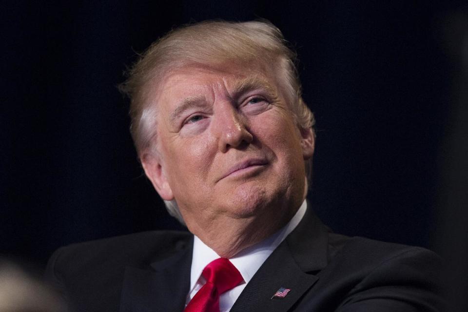 In this Feb. 2, 2017, photo, President Donald Trump listens as he is introduced during the National Prayer Breakfast in Washington. Two weeks into his presidency, Donald Trump has thrown Washington into a state of anxious uncertainty. Policy pronouncements sprout up from the White House in rapid succession. Some have far-reaching implications, most notably Trump’s temporary refugee and immigration ban, but others disappear without explanation, including planned executive actions on cybersecurity and the president’s demand for an investigation into unsubstantiated voter fraud. The day’s agenda can quickly be overtaken by presidential tweets, which often start flashing on smartphones just as the nation’s capital is waking up.(AP Photo/Evan Vucci)